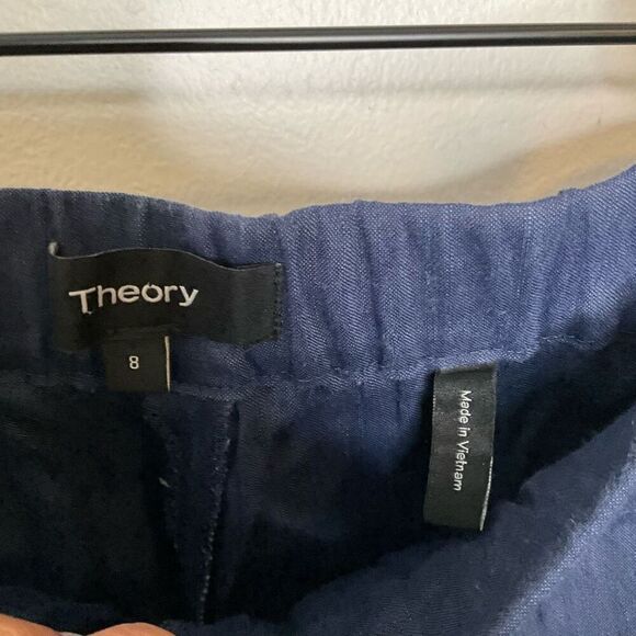 Theory Linen Blend Basic Pull On Pant - Picture 3 of 6